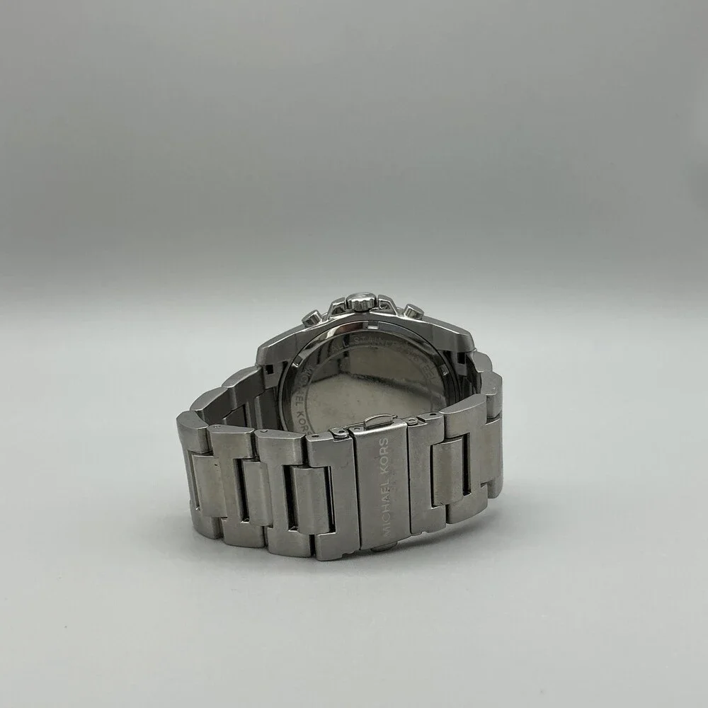 Michael Kors Mens Watch 45mm Stainless Chronograph Date MK-8609 New Battery 6.5